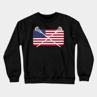 Lacrosse USA American Flag Crewneck Sweatshirt